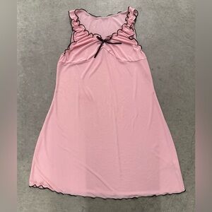 Light Pink and Black Polyester Spandex Nighty Women’s  Size L
